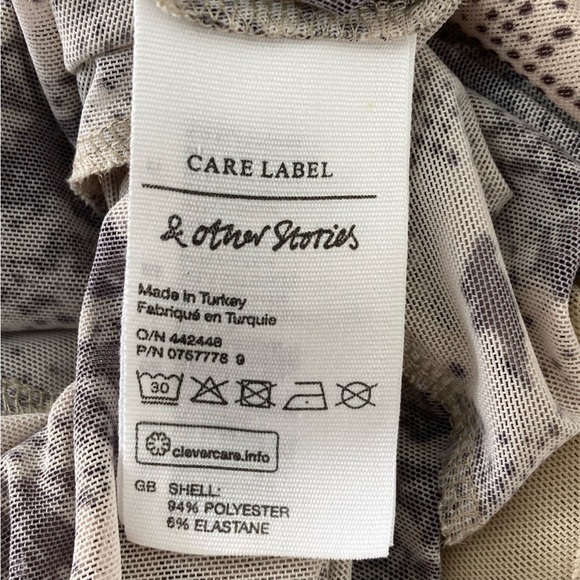 &otherstories Tan Black Snake Print Ruched Mini Dress, Size 0 - Picture 5 of 8